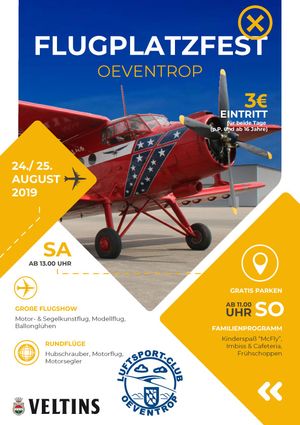 Plakat: Einladung Flugplatzfest 24. u. 25. August